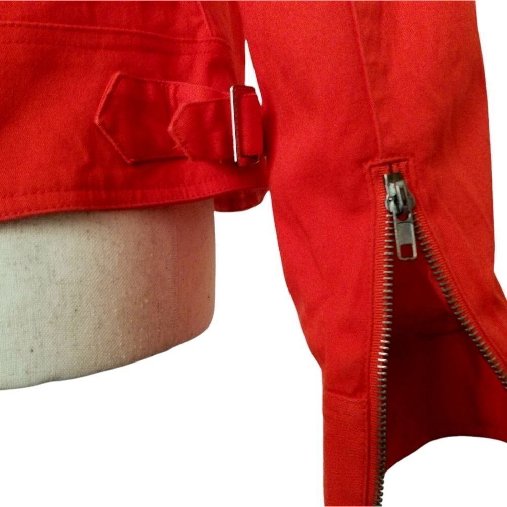 Patrick Christopher Cotton Jacket Orange Moto Sil… - image 6